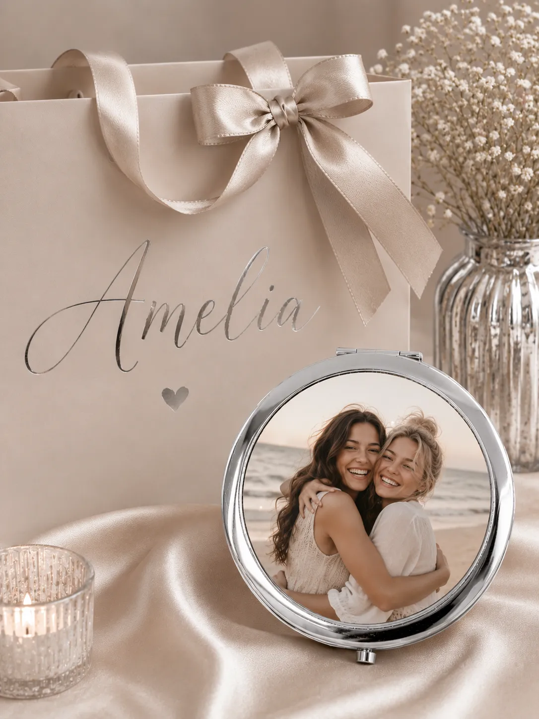 Compact Mirror - Silver/ Rose Gold  - Image 5